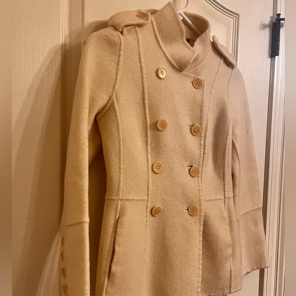 Talbots, Cream Colored Peacoat, Size 4 - Picture 2 of 4